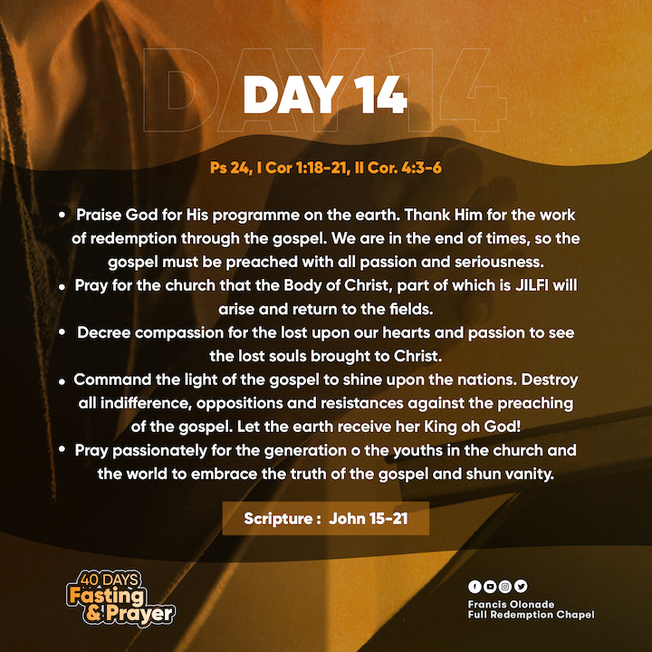 2023 Fasting & Prayers – Day 14 – JILFI