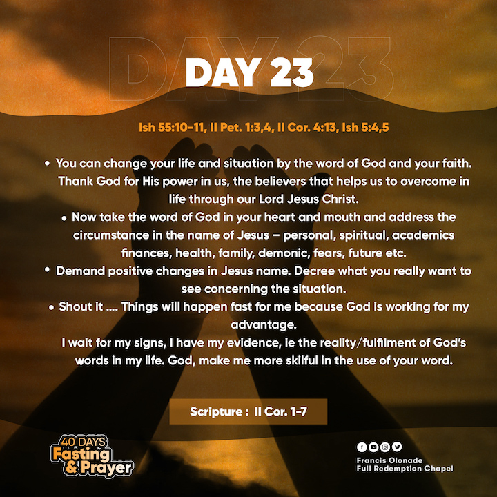 2023 Fasting & Prayers – Day 23