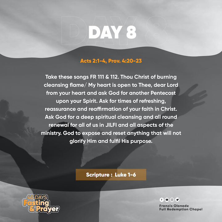 2023 Fasting & Prayers – Day 8 – JILFI